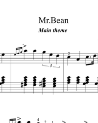 Sheet music and midi files for piano. Mr. Bean.