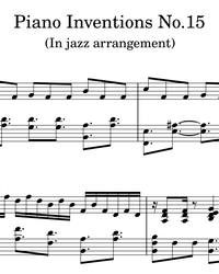 Sheet music and midi files for piano. Jazz-Waltz Invention №15 h-moll.