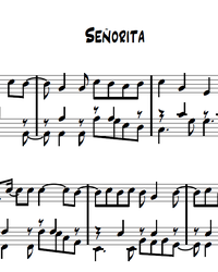 Sheet music and midi files for piano. Senorita.