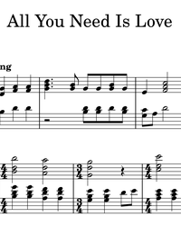 Sheet music and midi files for piano. All You Need Is Love.