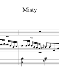 Sheet music and midi files for piano. Misty.