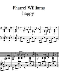 Sheet music and midi files for piano. Happy.