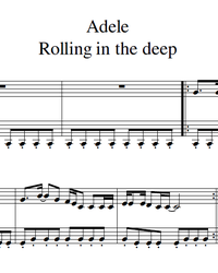 Sheet music and midi files for piano. Rolling in the Deep.