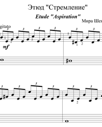 Sheet music and midi files for piano. Etude "Aspiration".