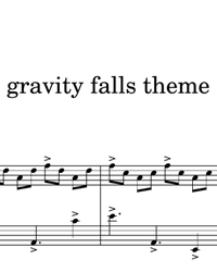 Ноты, миди для пианино. Gravity Falls opening.