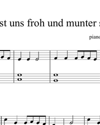 Sheet music and midi files for piano. Lasst uns froh und munter sein (Let us be happy and cheerful).
