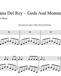Sheet music and midi files for piano. Gods & Monsters.