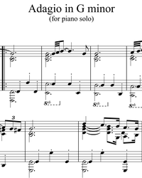 Sheet music and midi files for piano. Adagio in G Minor.
