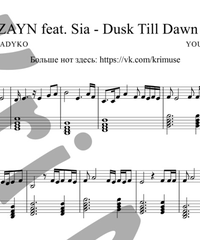 Dusk Till Dawn for piano. Sheet music and midi files for piano.