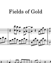 Sheet music and midi files for piano. Fields of Gold.