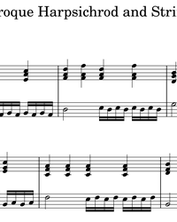 Ноты, миди для пианино. Baroque Harpsichord and Strings.
