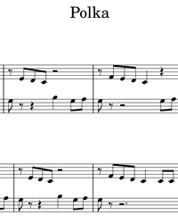 Sheet music and midi files for piano. Polka.