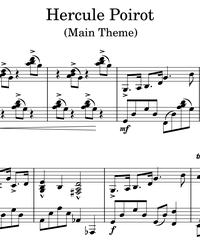 Sheet music and midi files for piano. Hercule Poirot (Main Theme).
