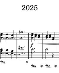 Sheet music and midi files for piano. 2025.