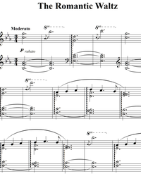Sheet music and midi files for piano. The Romantic Waltz.