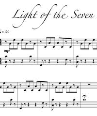 Light Of The Seven for piano. Sheet music and midi files for piano.