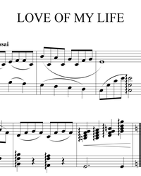 Sheet music and midi files for piano. Love of My Life.