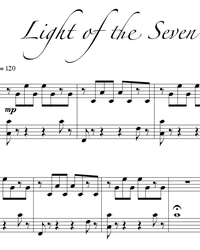 Sheet music and midi files for piano. Light Of The Seven.