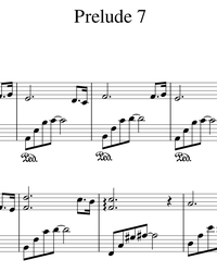 Sheet music and midi files for piano. Prelude 7.