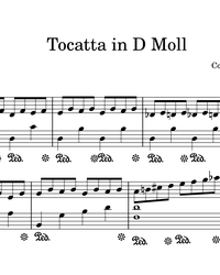 Ноты, миди для пианино. Tocatta in D Moll.