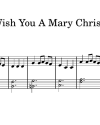 Sheet music and midi files for piano. We Wish You A Merry Christmas.