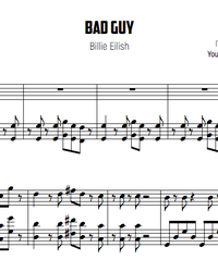 Sheet music and midi files for piano. Bad Guy.