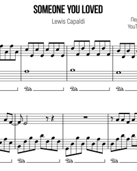 Sheet music and midi files for piano. Someone You Loved.