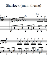 Sheet music and midi files for piano. Sherlock (main theme).