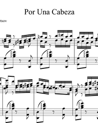 Sheet music and midi files for piano. Por Una Cabeza.