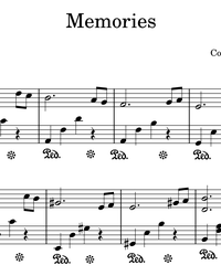 Sheet music and midi files for piano. Memories.