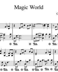 Sheet music and midi files for piano. Magic World.