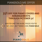 35% off for piano covers and arrangements