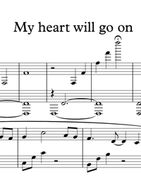 Sheet music and midi files for piano. My Heart Will Go On.