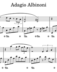 Sheet music and midi files for piano. Adagio Albinoni.