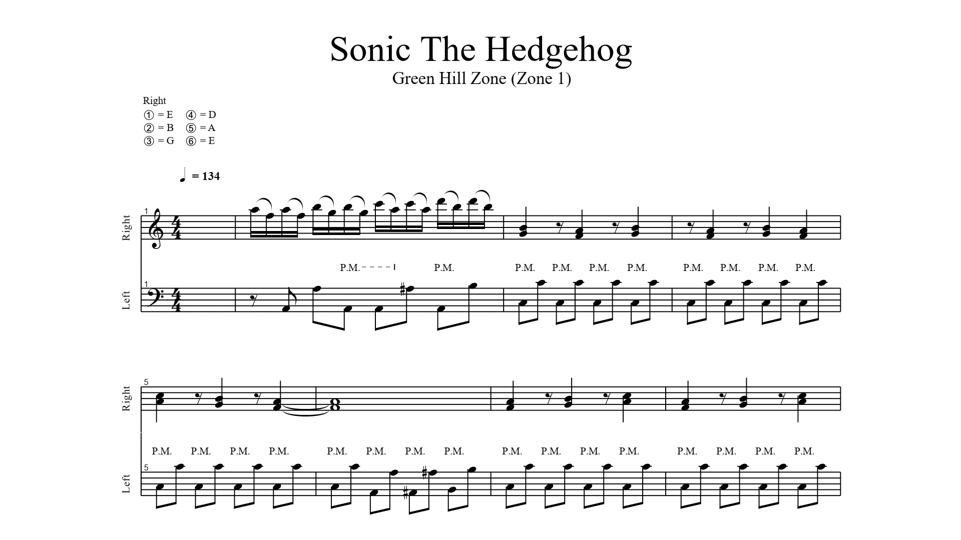 Sonic The Hedgehog OST - Green Hill Zone / Piano / Fácil 