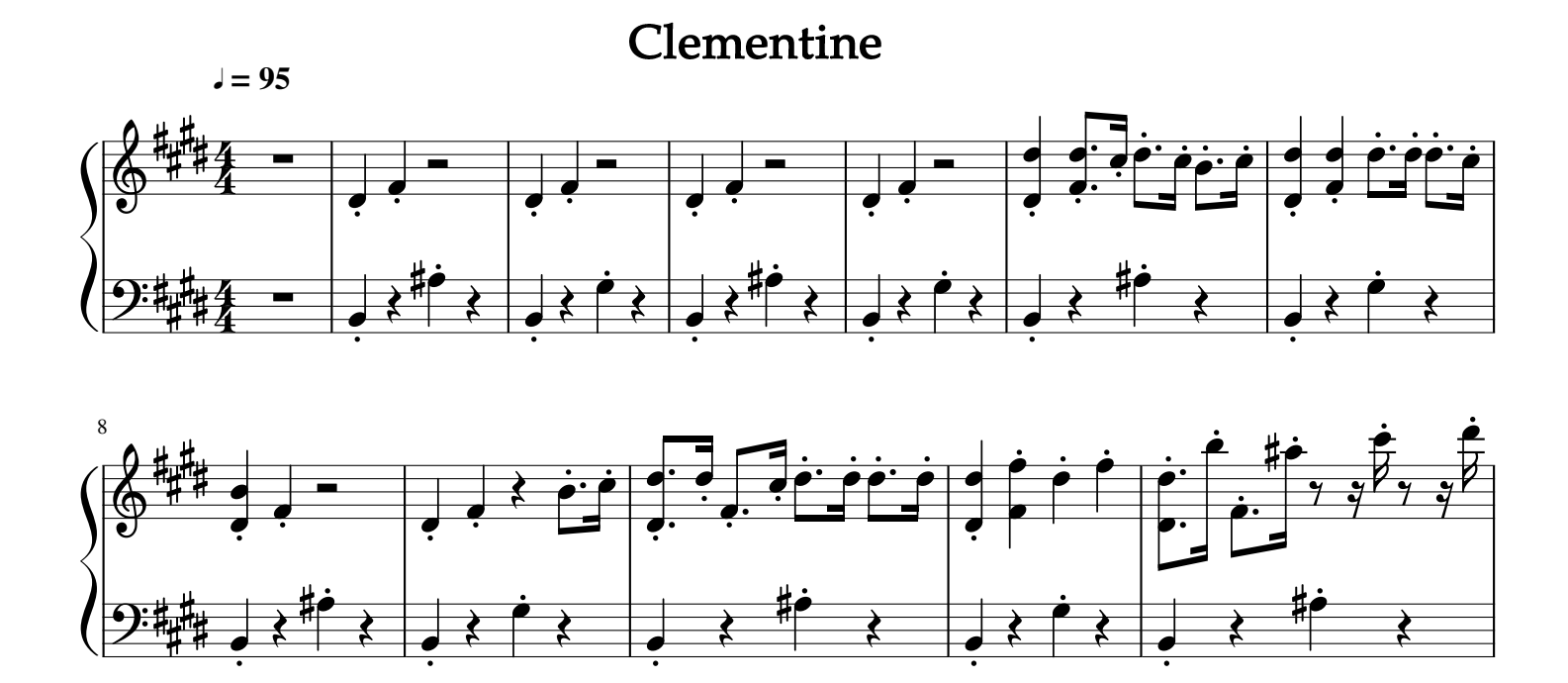 CLEMENTINE Sheet music