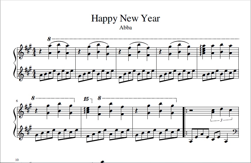 Песня happy new year. Абба Хэппи Нью Ноты. Happy New year ABBA Ноты для фортепиано. Ноты для фортепиано абба Happy New. Happy New year Ноты для фортепиано.