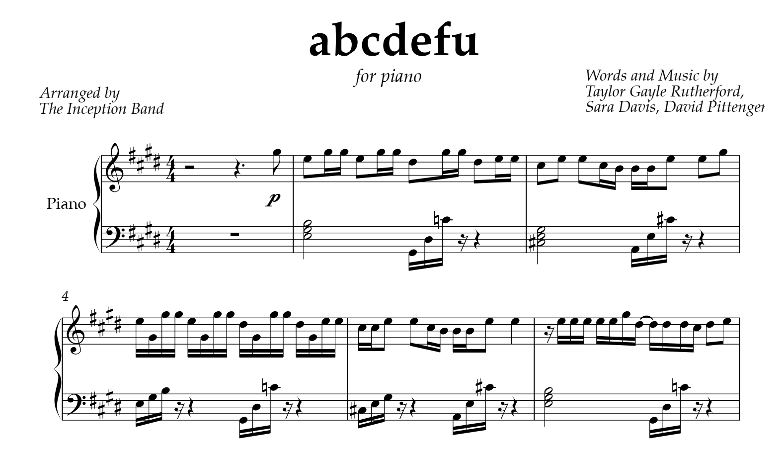 Abcdefu violin sheet music